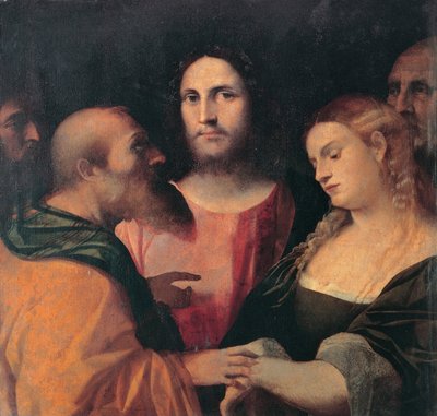 Christus und die Ehebrecherin von Palma il Vecchio